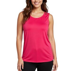 ELLEN TRACY Pink Zipper Detail Tunic Tank Top